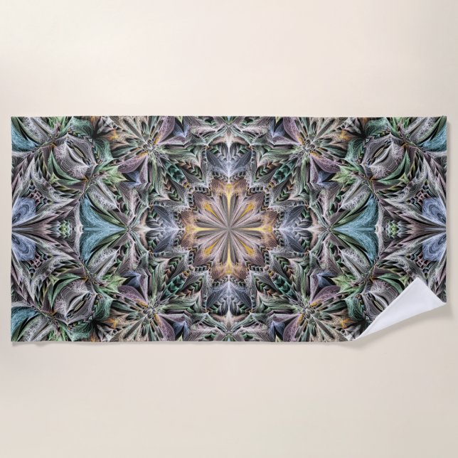 Abstrakt Multicolor Sukkulentgarten Rosette Strandtuch (Vorderseite)