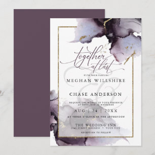 Abstrakt Mute Amethyst Heather Lila Wedding Inv Einladung