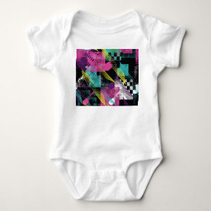 Abstrakt nahtlos, Mädchen Jungs Mode, bunt. Baby Strampler