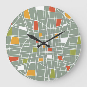 Abstrakt Nahtlos: Modernes Musterdesign. Große Wanduhr