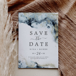 Abstrakt Navy Celestial Save the Date Card