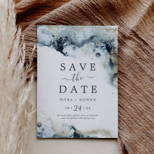 Abstrakt Navy Celestial Save the Date Card