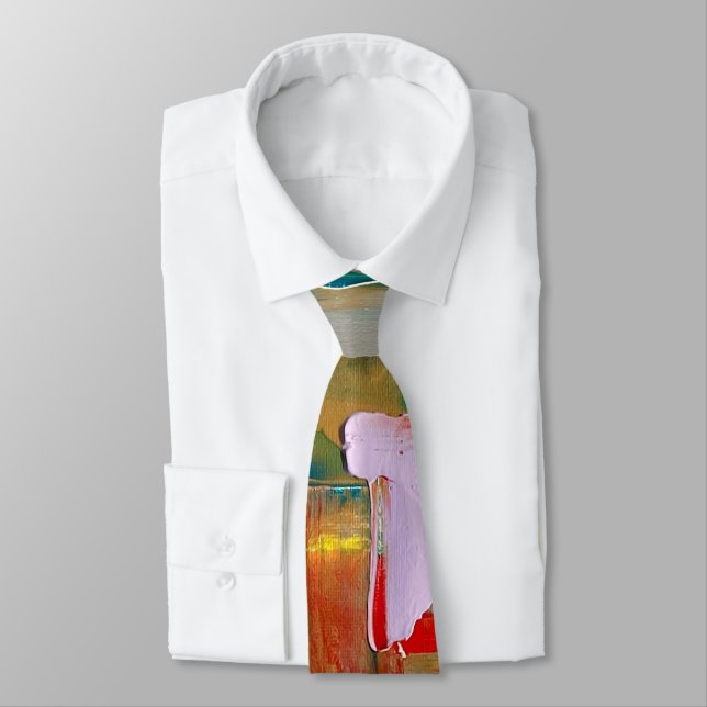Abstrakt Neck Tie Gold Krawatte (Gebunden)