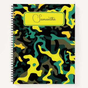 Abstrakt Neon Camouflage SpiralNotebook Notizbuch