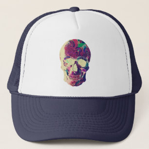 Abstrakt Neon Skull: Lebhaftes Chaos Truckerkappe