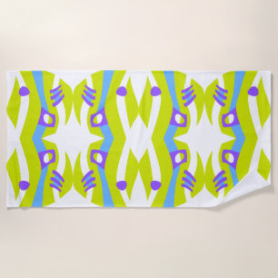Abstrakt Noahs Ark Green Lila Blue Strandtuch