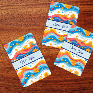 Abstrakt Ocean Beach Theme Waves Fish Sun Spielkarten