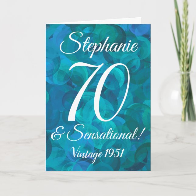 Abstrakt Ocean Blue Aquamarin 70 und Sensational Karte (Vorderseite)