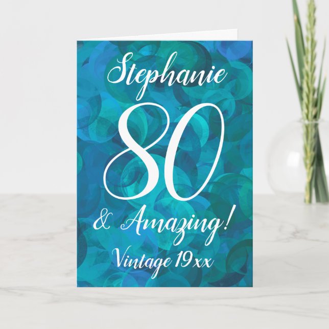 Abstrakt Ocean Blue Aquamarin 80 und Phantastische Karte (Vorderseite)