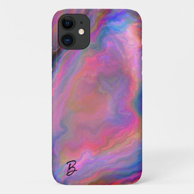 Abstrakt Opal Agate Personalisiert Phone Case (Rückseite)