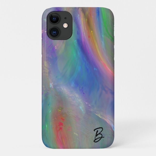 Abstrakt Opal Personalisiert Phone Case (Rückseite)