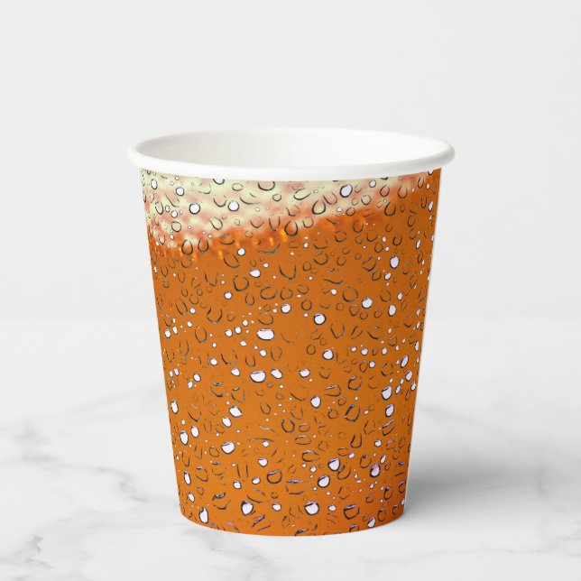 Abstrakt Orange Frosty Pappbecher (Rückseite)