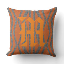 Abstrakt-Orange-Graumuster-Monogramm