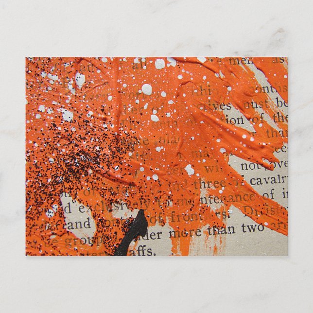 Abstrakt Orange Paint Postkarte (Vorderseite)