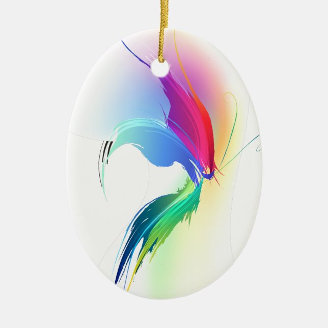 Abstrakt Paint Spritzer Butterfly Keramikornament (Vorne)