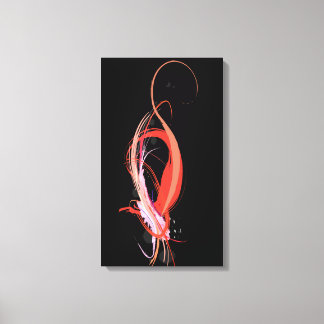 Abstrakt Paint Spritzer Pink Flamingo auf bBlack Leinwanddruck
