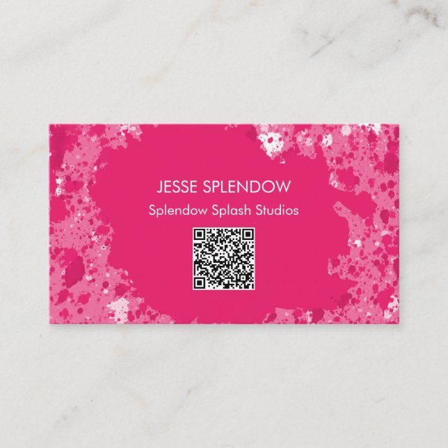 Abstrakt Paint Spritzers QR Code Visitenkarte (Vorderseite)