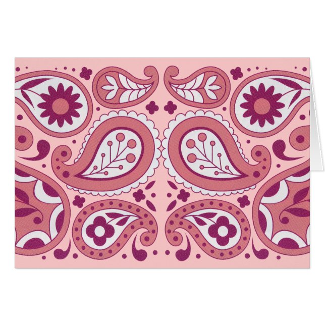 Abstrakt Paisley Pattern Pinks Weißer Teertropfen (Vorderseite (Horizontal))