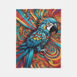 ABSTRAKT PARROT BLANKET FLEECEDECKE