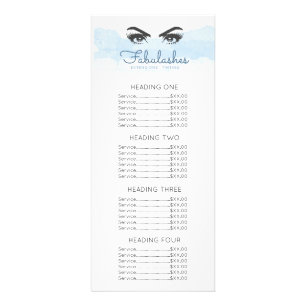 Abstrakt Pastel Blue Makeup Artist Eyelashes Price Werbekarte