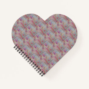 Abstrakt Pastel Floral Heart Notizbuch