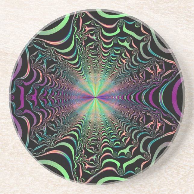 Abstrakt Pastel Fraktal Web Sandstone Untersetzer (Vorne)