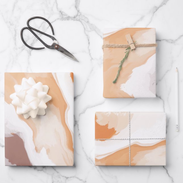 Abstrakt Pastel Paint Ginger Edition Geschenkpapier Set (Vorderseite)