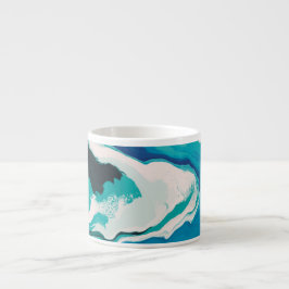 Abstrakt Pastel Paint Lagoon Edition Kaffeezuberei Espressotasse
