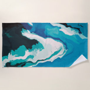Abstrakt Pastel Paint Lagoon Edition Strandtuch
