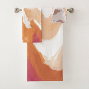 Abstrakt Pastell Paint Ginger Foam Edition Badhandtuch Set