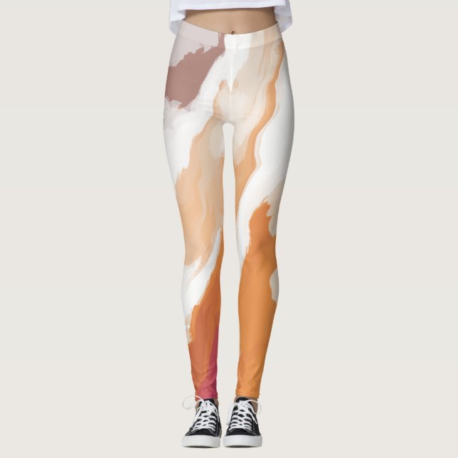 Abstrakt Pastell Paint Ginger Foam Edition Leggings (Vorderseite)