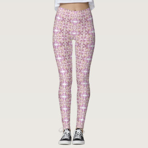Abstrakt Pastellrosa Lila Streifen Leggings