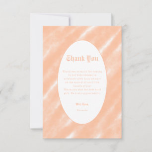 Abstrakt Peach Fuzz Wasserfarbe Moderne Minimalist Dankeskarte