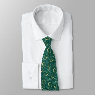 Abstrakt Peacock Feather Gold Vector Muster Aquama Krawatte