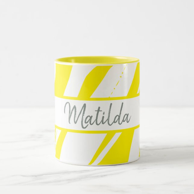 Abstrakt Personalisiert Zweifarbige Tasse (Mittel)