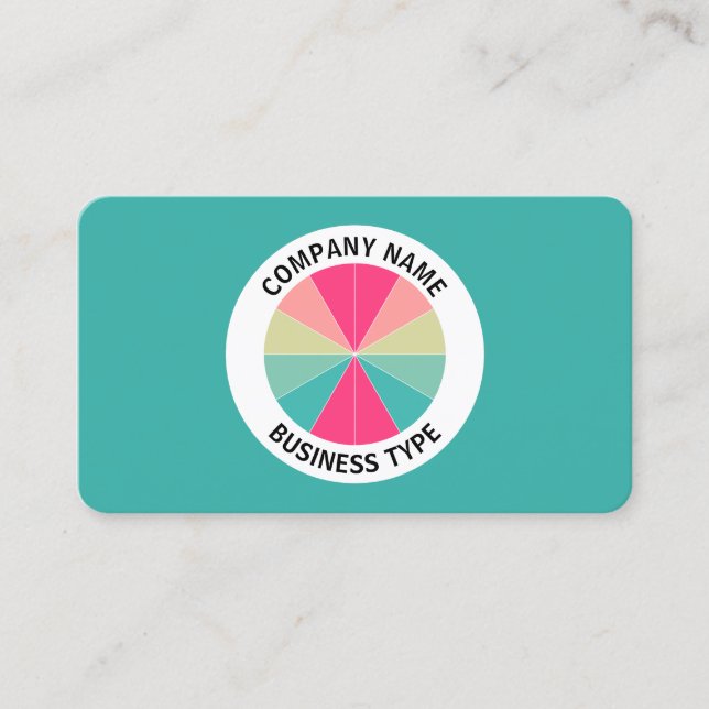 Abstrakt Pie 01 - Green #38AFA7 Visitenkarte (Vorderseite)