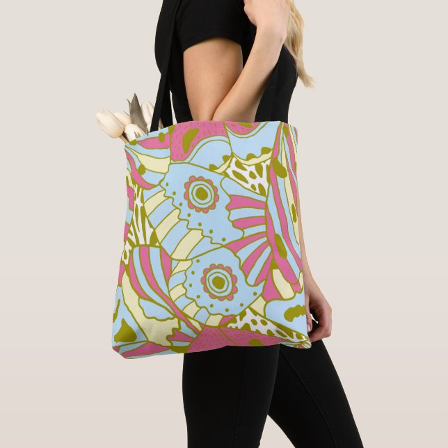 Abstrakt Pink Blue Butterfly Wing Tasche (Von Nahem)