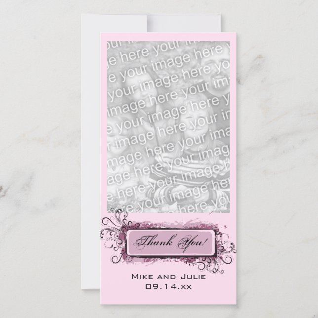 Abstrakt Pink Floral Vielen Dank Dankeskarte (Vorderseite)