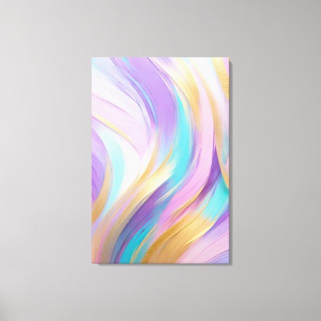 Abstrakt Pink Lilac Turquoise Gold Leinwanddruck (Vorderseite)