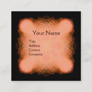 ABSTRAKT PINK RED BROWN SQUARE MONOGRAMM QUADRATISCHE VISITENKARTE