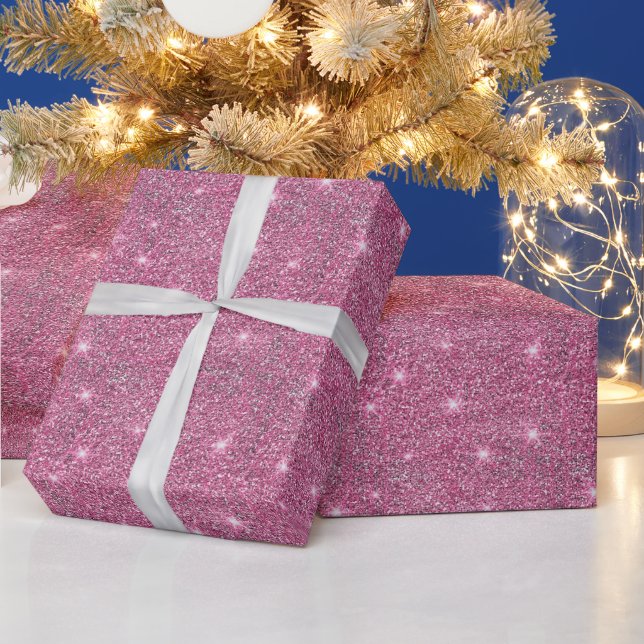 Abstrakt Pink Sparkor Glitzer Weihnachten Geschenkpapier (Feiertage)