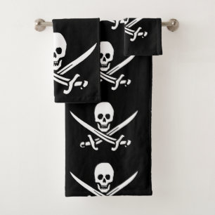 Abstrakt Pirate, Text hinzufügen Badhandtuch Set