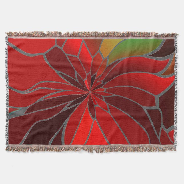 Abstrakt Poinsettia Decke (Vorderseite)