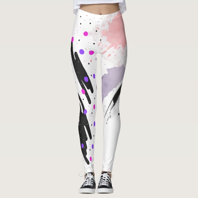 Abstrakt Polka Dot Leggings (Vorderseite)