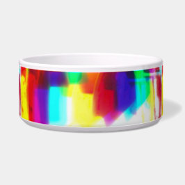 Abstrakt Popart primäre Rainbow-Keramik Pet Bowl Napf
