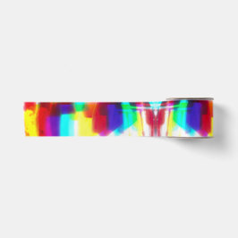 Abstrakt Popart Primäres Rainbow Ribbon Satinband