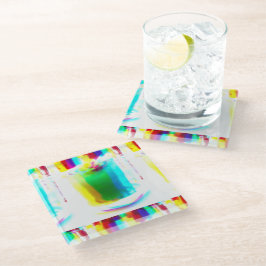 Abstrakt Popart Primary Rainbow Drink Untersetzer