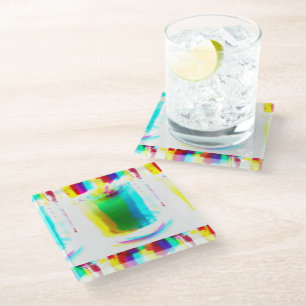 Abstrakt Popart Primary Rainbow Drink Untersetzer