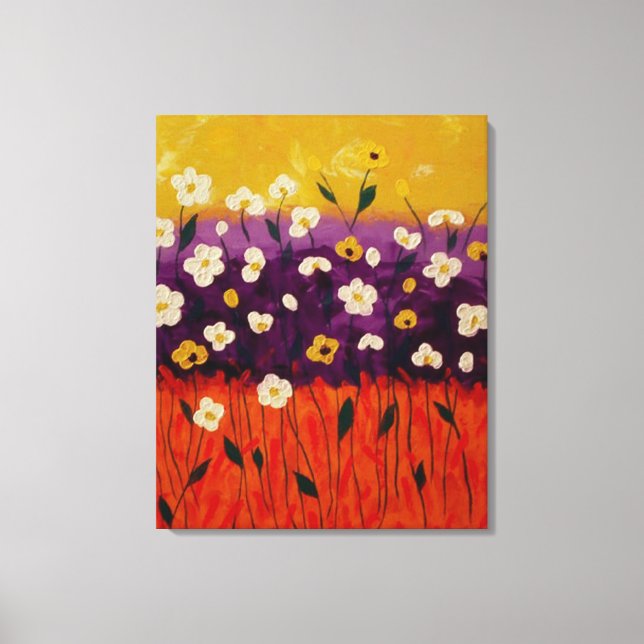 "Abstrakt Poppies 2" von Linda Powell~Leinwand Leinwanddruck (Vorderseite)