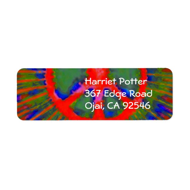 Abstrakt Psychedelic Krawatte Dye Peace Sign (Vorne)